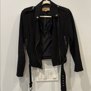 BB Dakota Suede Black Moto Jacket